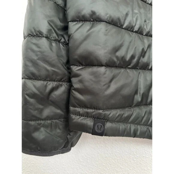Lululemon Ukee Quilted Puffer Jacket Snap Button Gator Green Athleisure Mens XXL